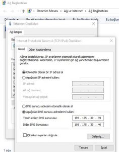 Ağ Bağlantıları, Dns Değiştirme