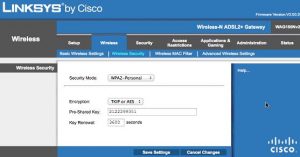 Linksys Wifi Şifre Degistirme Ekranı