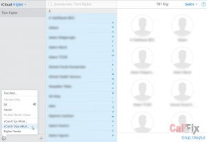 iCloud Kişileri Dışa Aktarma
