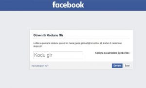 Facebook güvenlik kodu