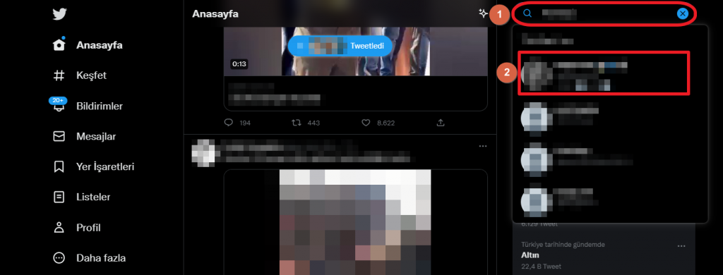 Twitter'da Kişilerinizi Bulma
