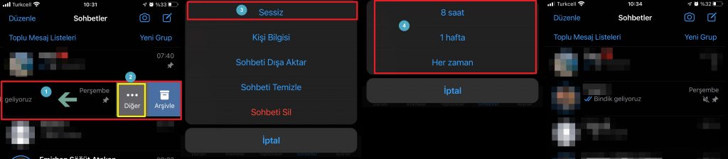 WhatsApp Sessiz Kullanma