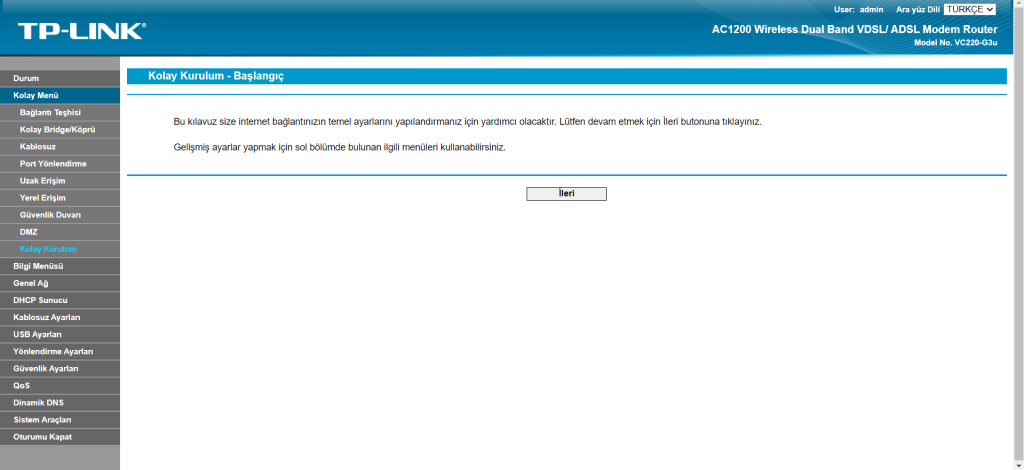 Tp-link g220 Modem kurulumu