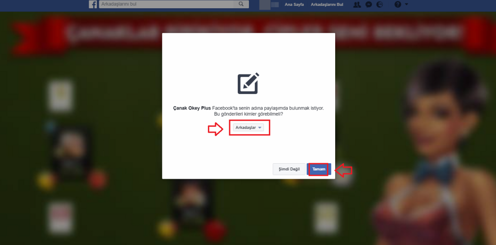 Facebook'ta Çanak Okey Plus 2