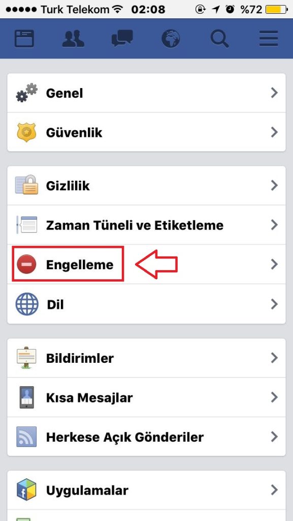 engellenen kişideki 3